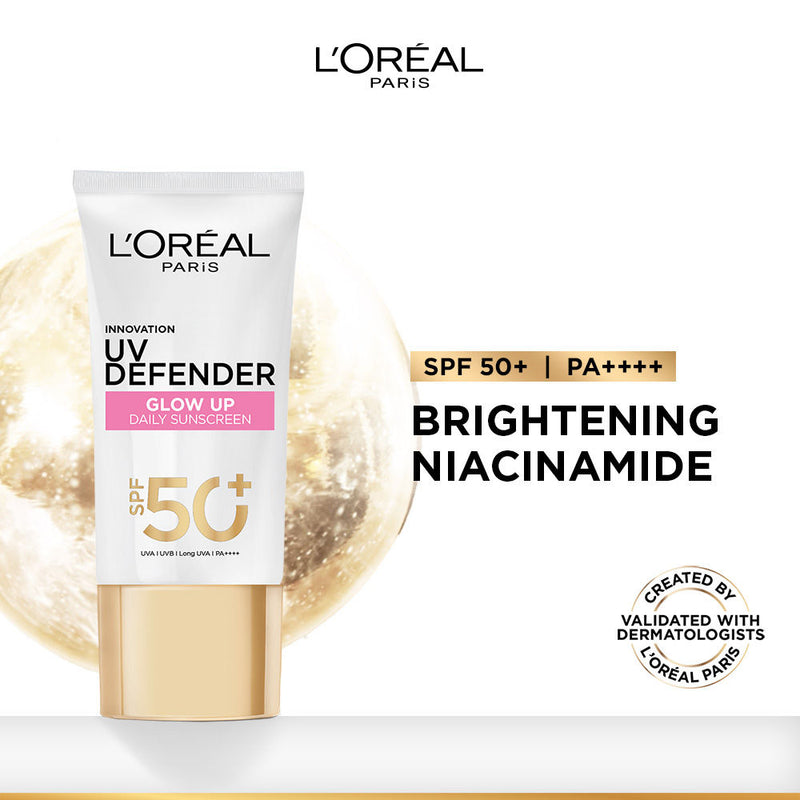 L'Oreal Paris UV Defender Serum Protector Sunscreen With SPF 50+ PA++++ Bright & Clear, 50ml Buy at Indicrest