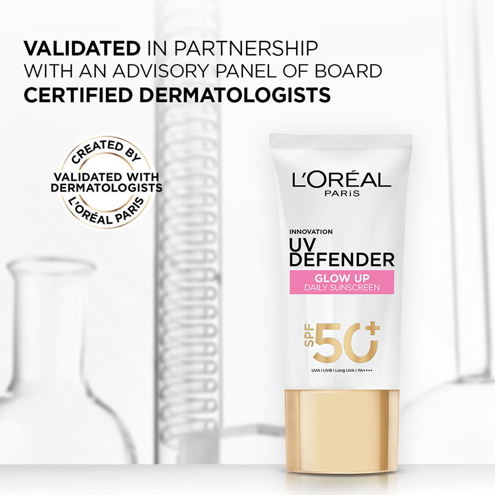 L'Oreal Paris UV Defender Serum Protector Sunscreen With SPF 50+ PA++++ Bright & Clear, 50ml Buy at Indicrest Image 10