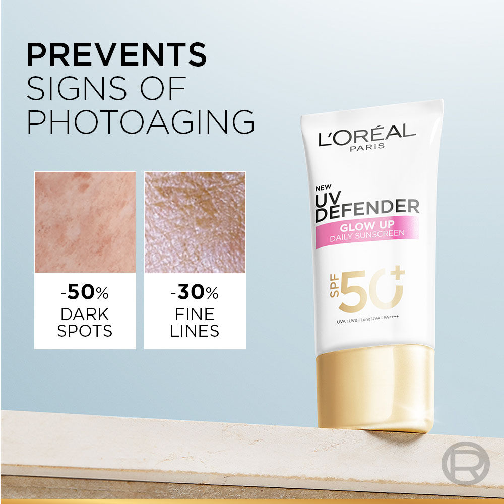 L'Oreal Paris UV Defender Serum Protector Sunscreen With SPF 50+ PA++++ Bright & Clear, 50ml Buy at Indicrest Image 5