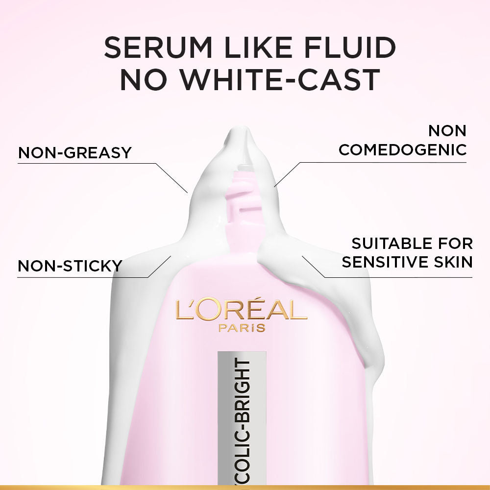 L'Oreal Paris Glycolic-Bright UV Fluid SPF 50+ PA++++ Anti-Dark Spot Fluid Sunscreen, 50ml Buy at Indicrest Image 3