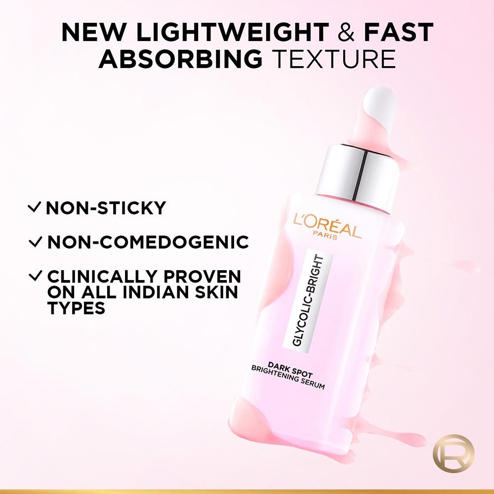 L'Oreal Paris Glycolic Bright 8% [Melasyl + Niacinamide] Face Serum for Brightening Dark Spots, 30ml Buy at Indicrest Image 8