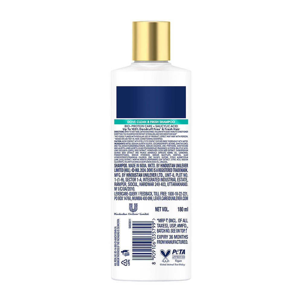 Dove Dandruff Clean & Fresh Shampoo for Dry Itchy & Flaky Scalp, 180ml Buy at Indicrest Image 8