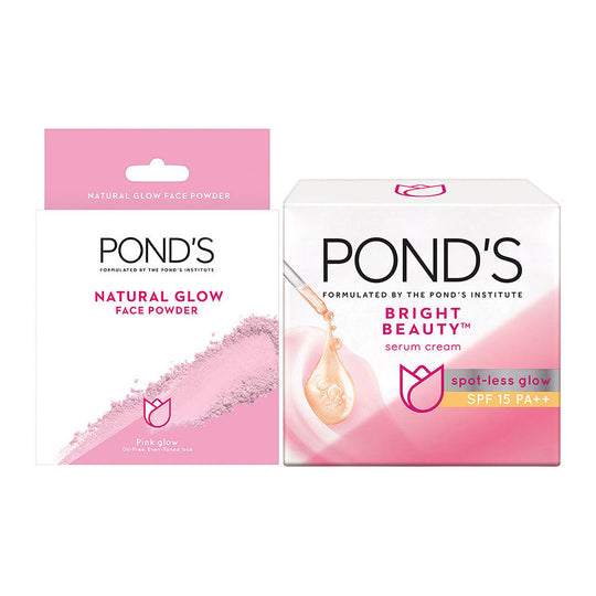 Pond’s Natural Glow Face Powder - Pink Glow & Bright Beauty Day Cream Combo Buy at Indicrest