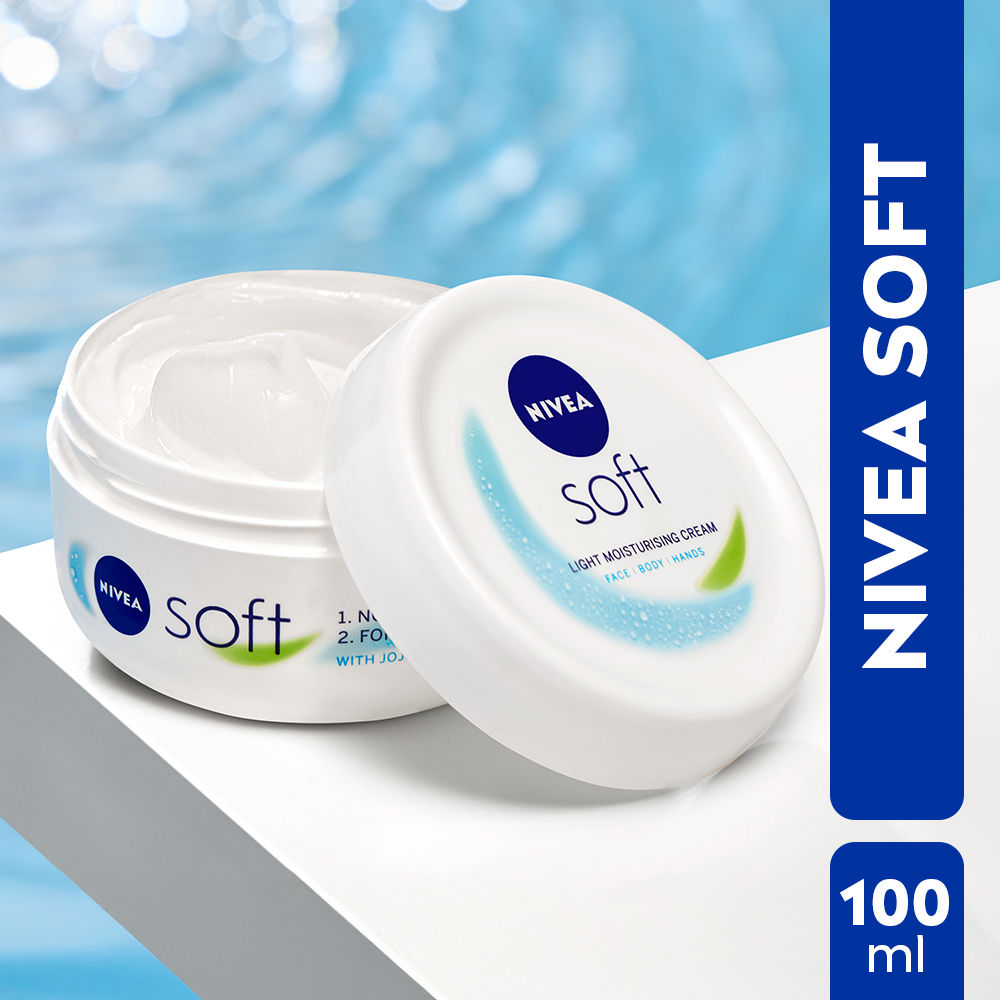 Nivea Soft Vit E Light Non Sticky Face Moisturiser Cream Fresh & Hydrated Skin For All Skin Types, 100ml Buy at Indicrest Image 2