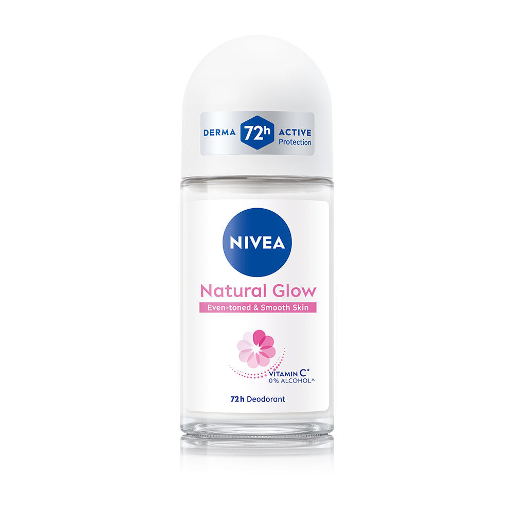 Nivea Natural Glow Even Toned Vit C & 0% Alcohol Deo Underarm Roll On 72Hr Active Protection Smooth Skin, 50ml Buy at Indicrest