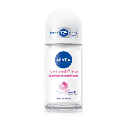 Nivea Natural Glow Even Toned Vit C & 0% Alcohol Deo Underarm Roll On 72Hr Active Protection Smooth Skin, 50ml Buy at Indicrest