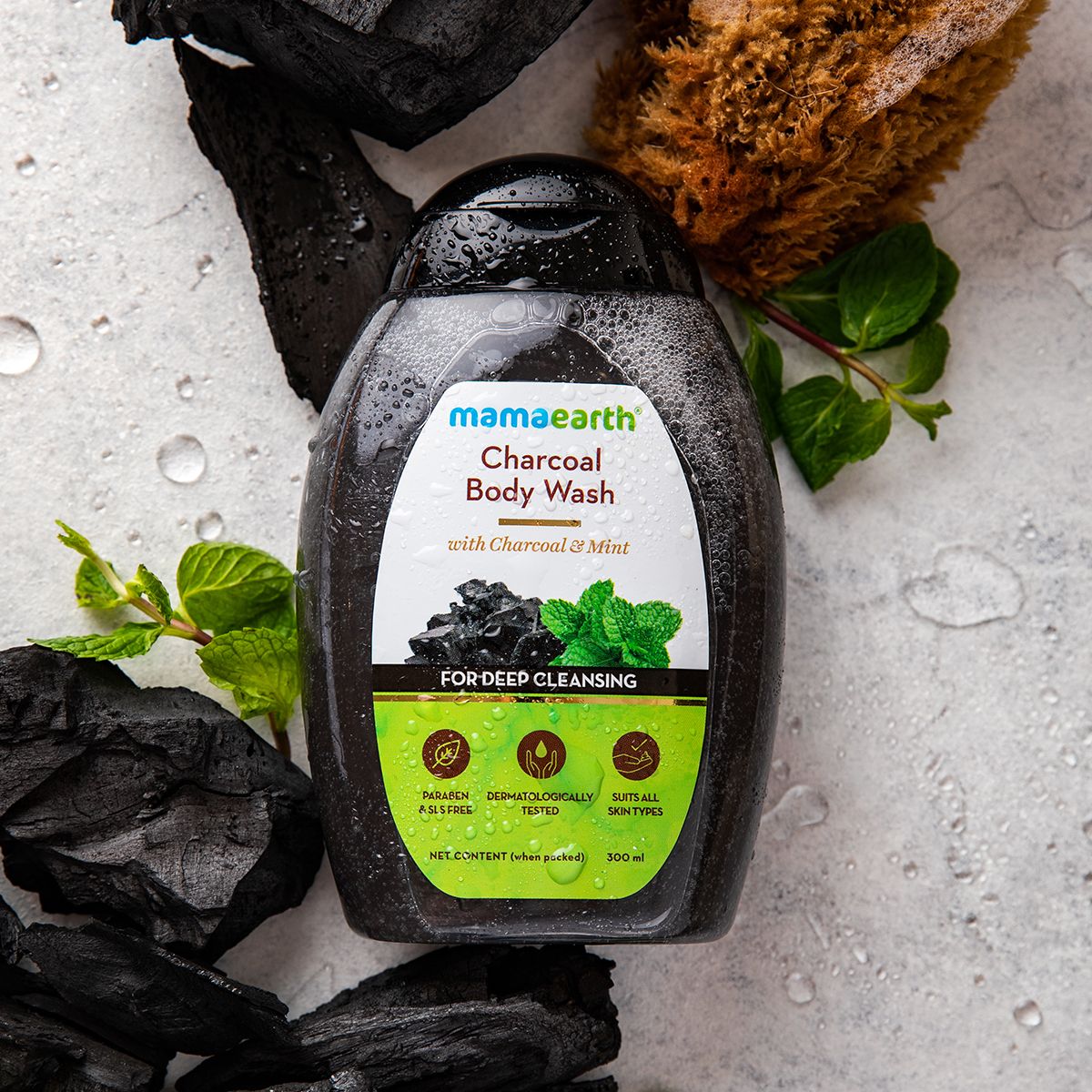 Mamaearth Charcoal Body Wash With Charcoal and Mint for Deep Cleansing, 300ml - Image 2 - Buy from Indicrest