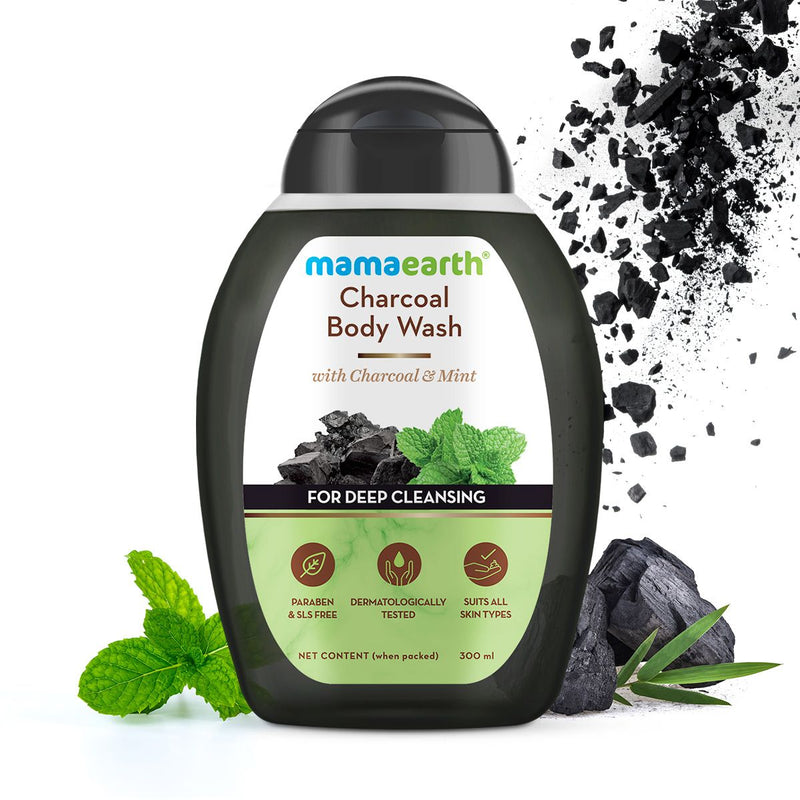 Mamaearth Charcoal Body Wash With Charcoal and Mint for Deep Cleansing, 300ml - Buy from Indicrest