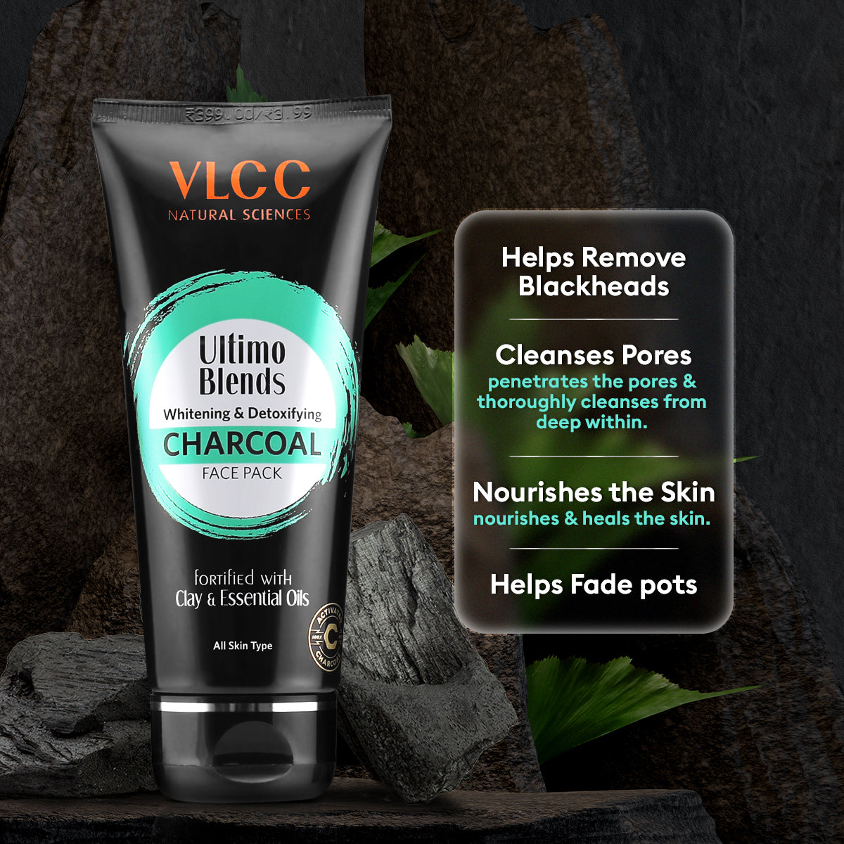 VLCC Ultimo Blends Charcoal Face Pack - 100 g - Image 4 - Buy from Indicrest