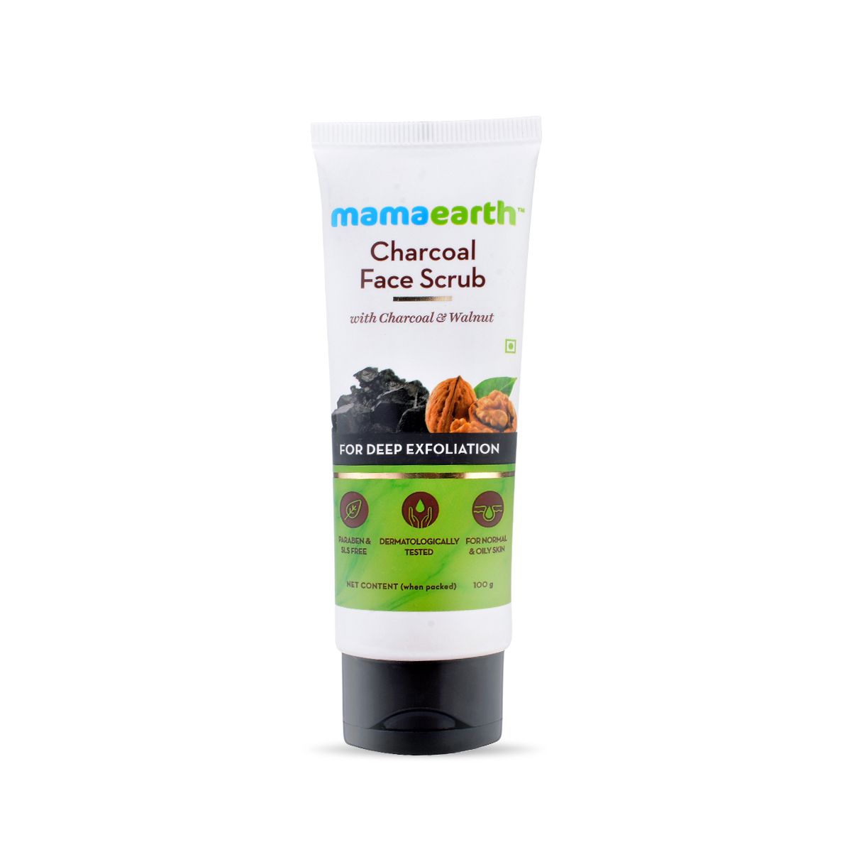 Mamaearth Charcoal Face Scrub For Oily Skin and Normal skin, with Charcoal and Walnut for Deep Exfoliation, 100g - Image 8 - Buy from Indicrest