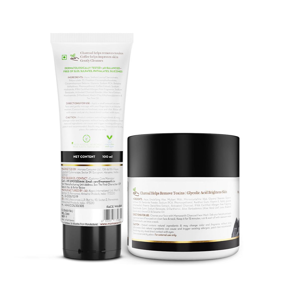 Mamaearth Charcoal Oil Control Combo, 100ml + 100 g - Image 2 - Buy from Indicrest