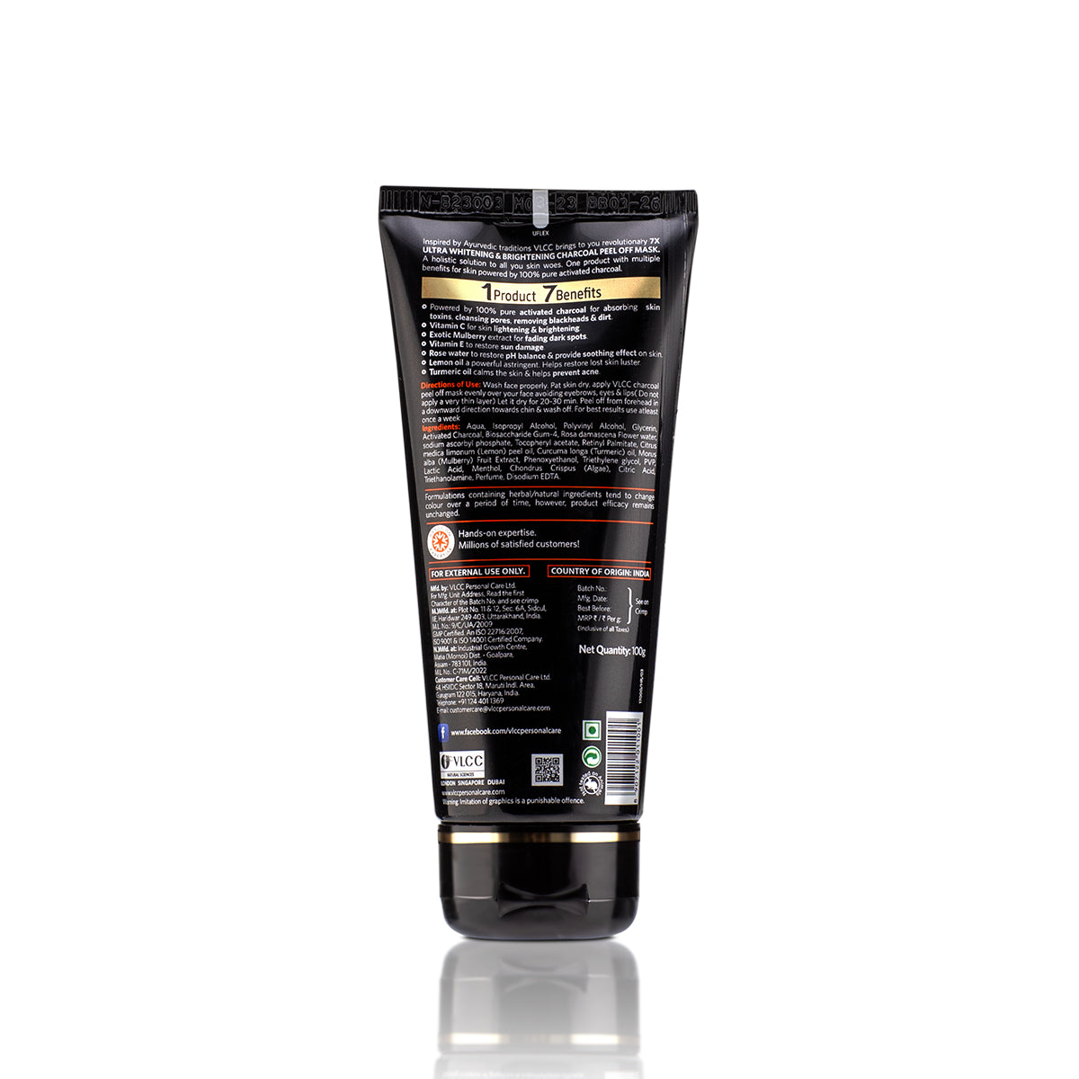 VLCC 7X Ultra Whitening and Brightening Charcoal Peel Off Mask - 100 g - Image 7 - Buy from Indicrest