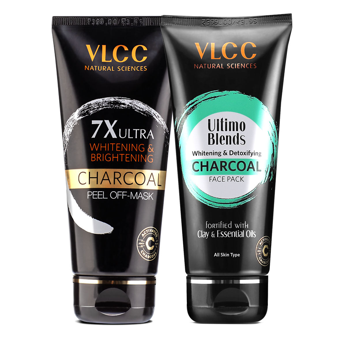 VLCC 7X Ultra Whitening and Brightening Charcoal Peel Off Mask and Ultimo Blends Charcoal Face Pack - Buy from Indicrest