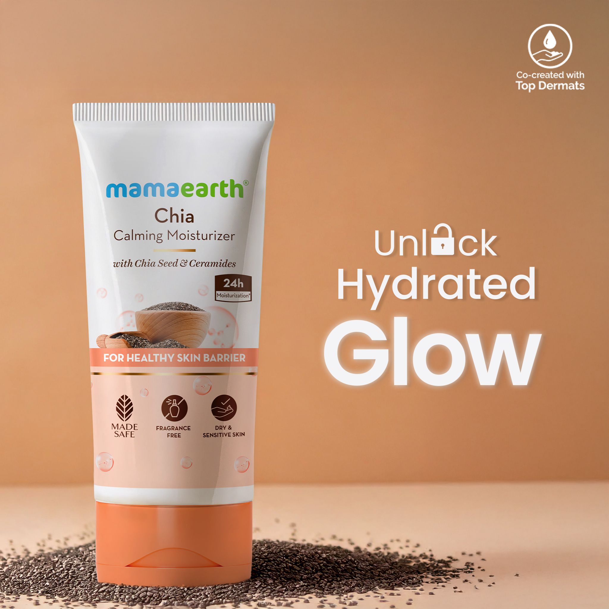 Mamaearth Chia Calming Moisturizer with Chia Seed & Ceramides for Healthy Skin Barrier, 80g - Image 2 - Buy from Indicrest