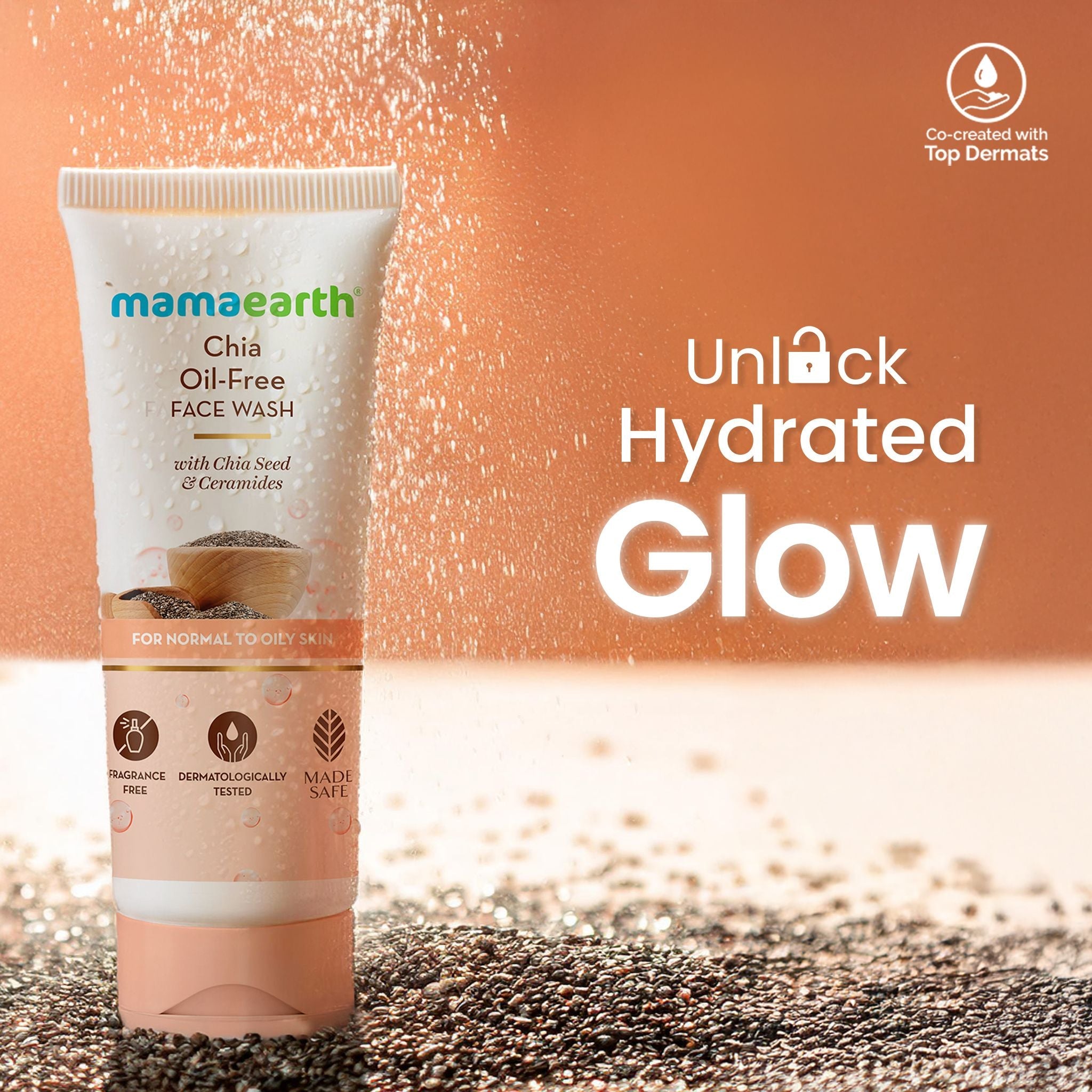 Mamaearth Chia Oil-Free Face Wash with Chia Seed & Ceramides for Hydrated Glow, 100ml - Image 2 - Buy from Indicrest