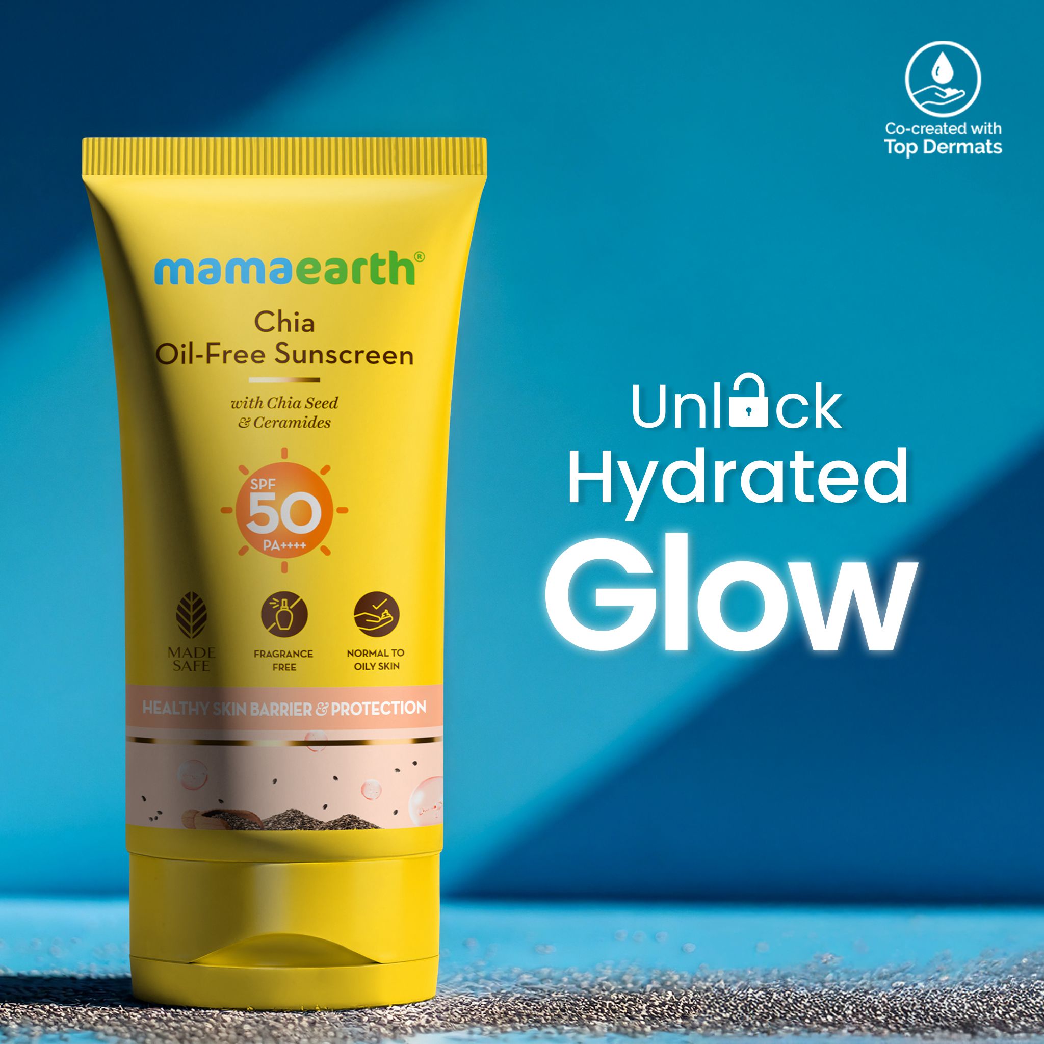 Mamaearth Chia Oil-Free Sunscreen SPF 50 PA++++ In-Vivo Tested (ISO 24444:2019 Certified, CTRI/2025/05/086630), 50g - Image 2 - Buy from Indicrest