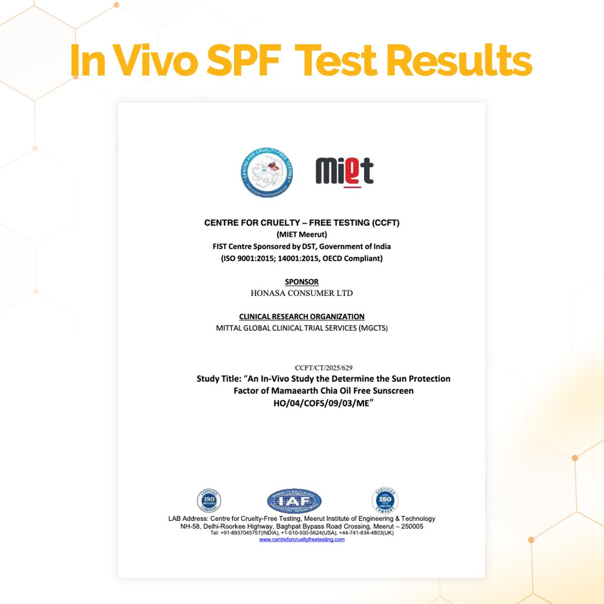 Mamaearth Chia Oil-Free Sunscreen SPF 50 PA++++ In-Vivo Tested (ISO 24444:2019 Certified, CTRI/2025/05/086630), 50g - Image 5 - Buy from Indicrest