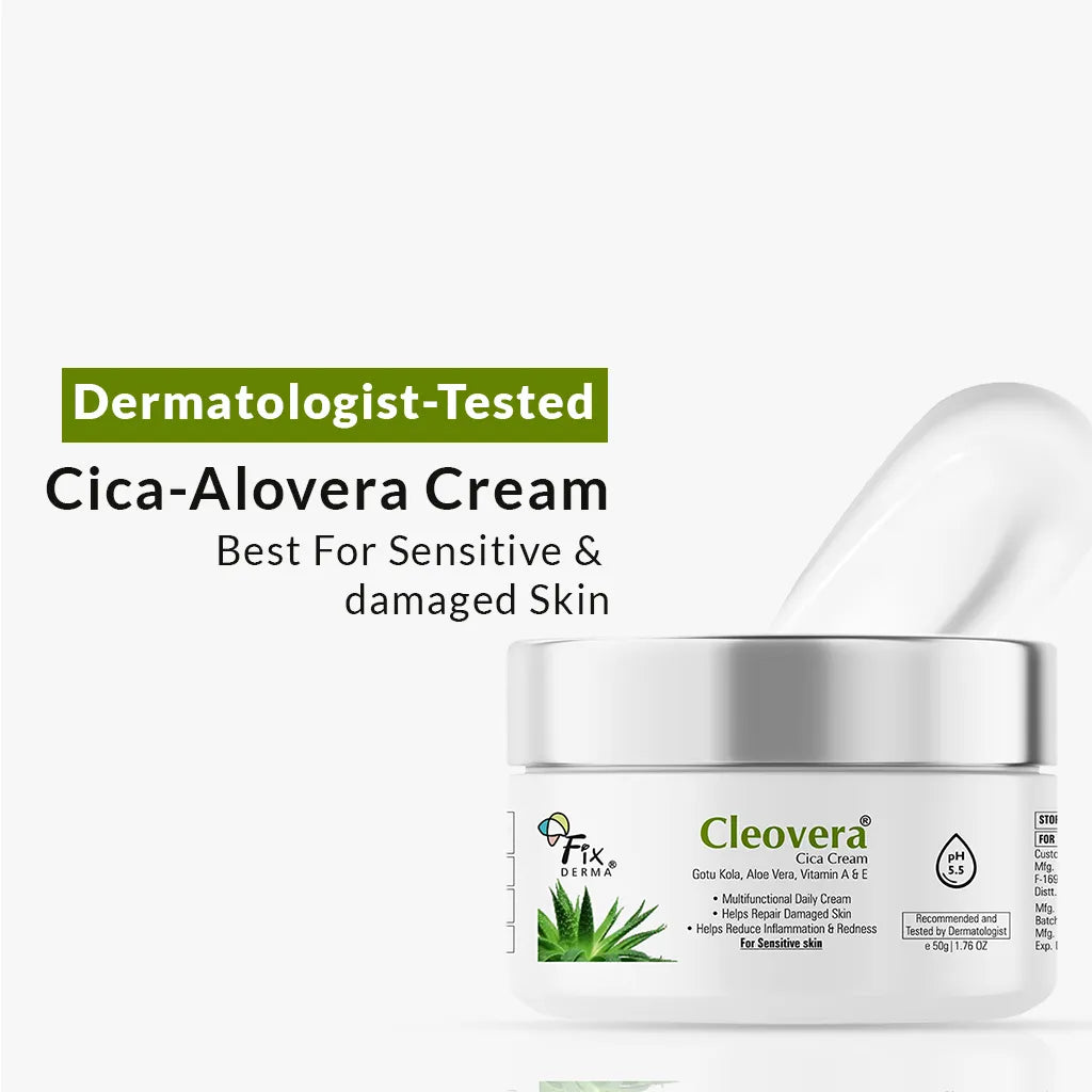 Fixderma Cleovera Cica Cream | Hydrates & Strengthens the Natural Skin Barrier, 50g - Buy from Indicrest