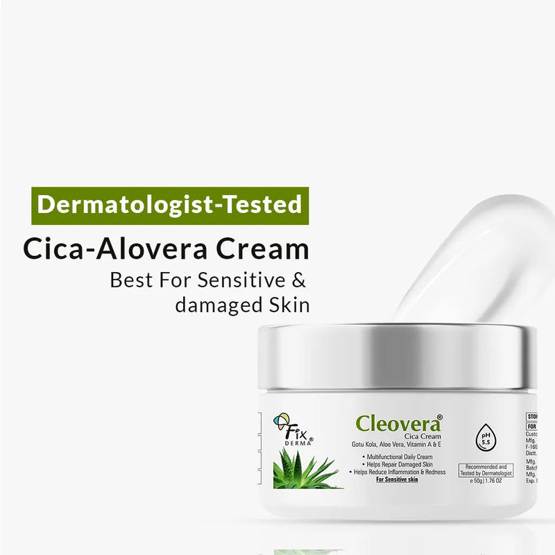 Fixderma Cleovera Cica Cream | Hydrates & Strengthens the Natural Skin Barrier, 50g - Buy from Indicrest