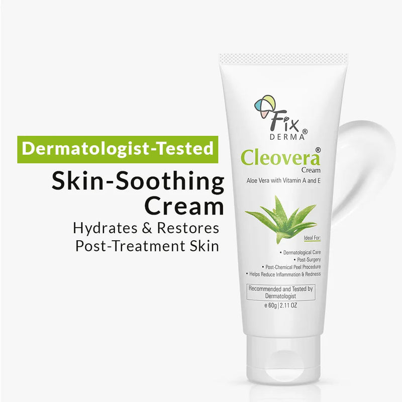 Fixderma Cleovera Cream for Sensitive Skin | Soothes, Hydrates & Restores Post-Treatment Skin, 60g - Buy from Indicrest