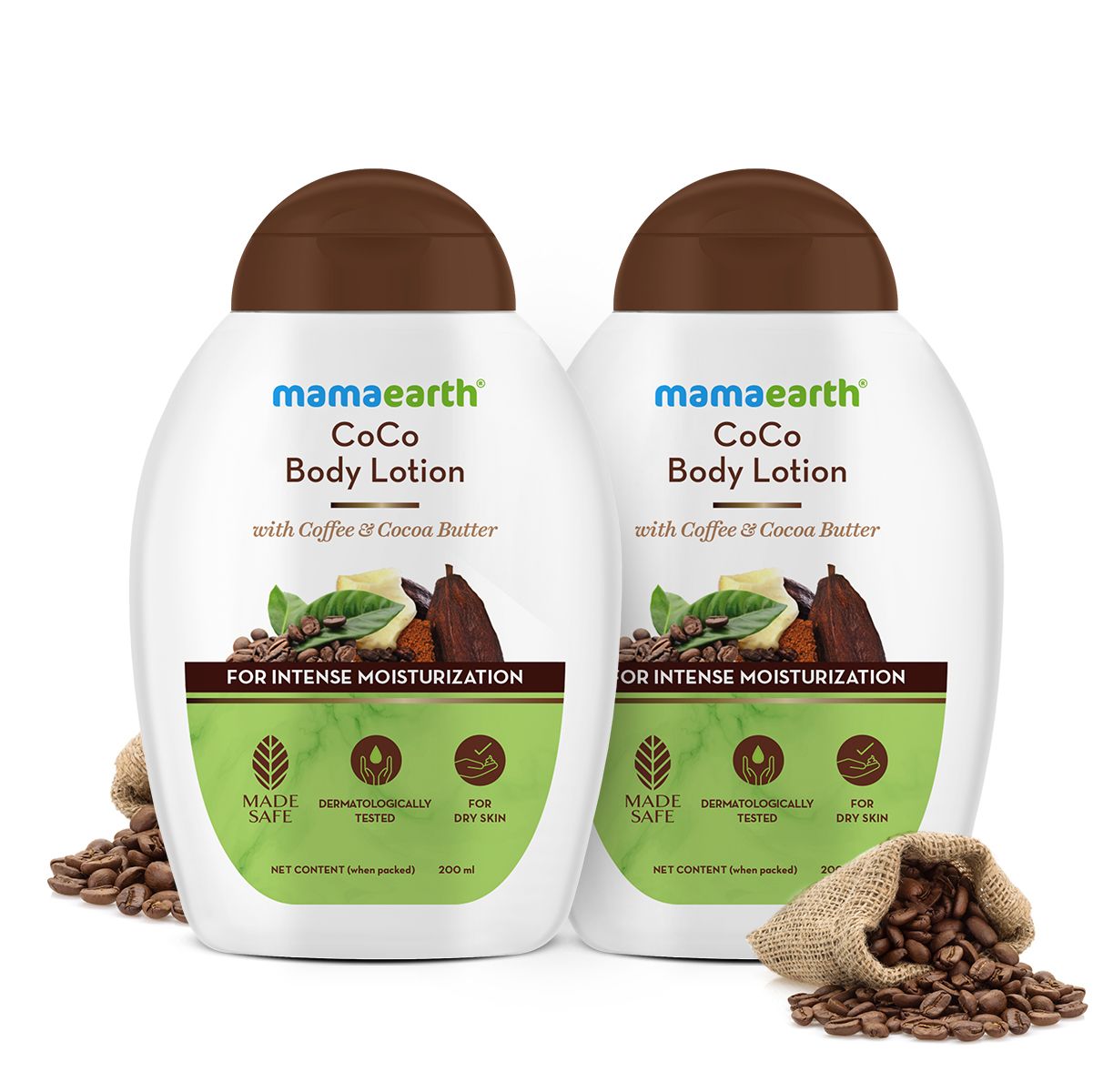 Mamaearth CoCo Body Lotion With Coffee and Cocoa for Intense Moisturization, Pack of 2 X, 200ml - Buy from Indicrest