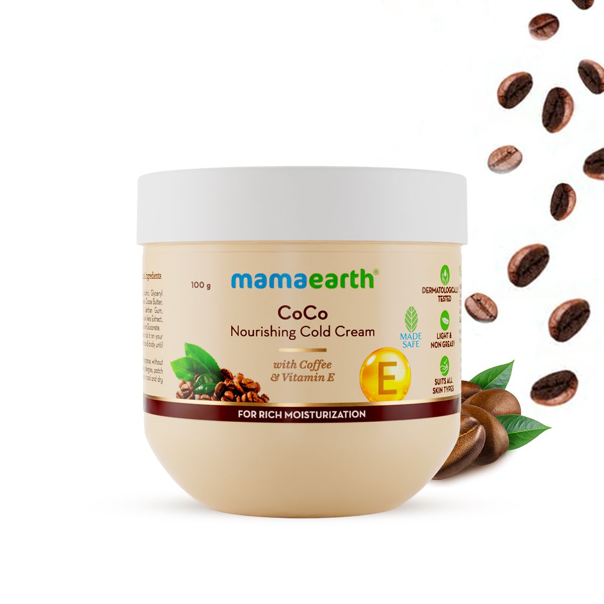 Mamaearth CoCo Nourishing Cold Cream With Coffee and Vitamin E For Rich Moisturization, 100g - Buy from Indicrest