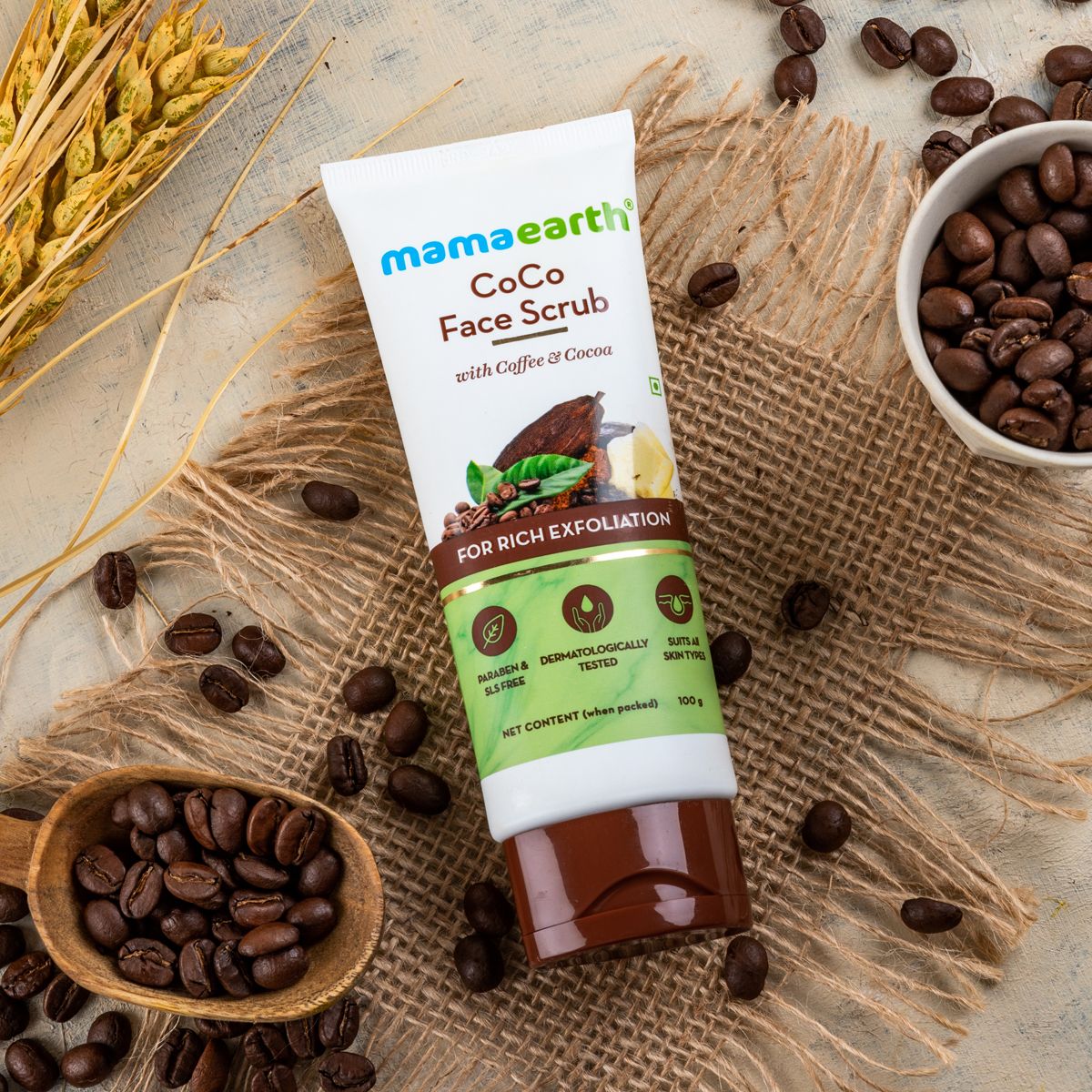 Mamaearth CoCo Face Scrub with Coffee and Cocoa for Rich Exfoliation, 100g - Image 2 - Buy from Indicrest