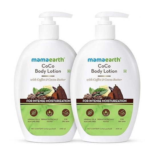 Mamaearth CoCo Body Lotion With Coffee and Cocoa for Intense Moisturization, , Pack of 2 X 400ml - Buy from Indicrest