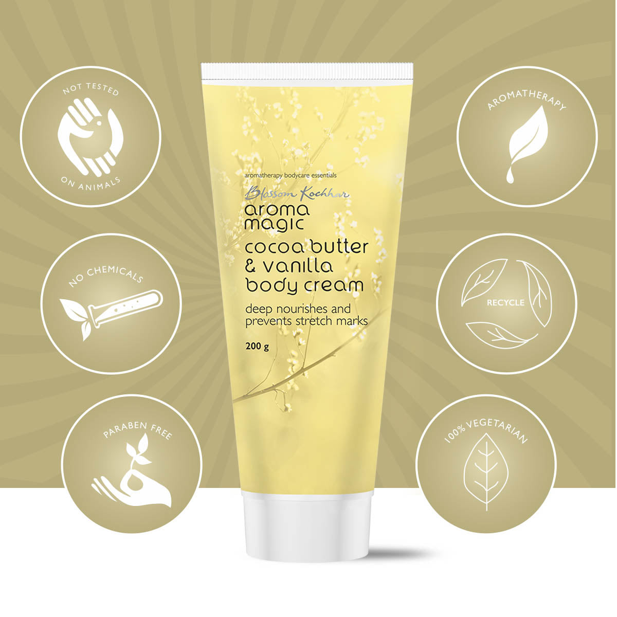 Aroma Magic Cocoa Butter & Vanilla Body Cream, 100gm - Image 5 - Buy from Indicrest