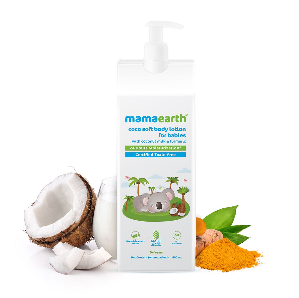 Mamaearth Coco Soft Body Lotion with Coconut Milk & Turmeric for 24-Hour Moisturization, 400ml - Buy from Indicrest
