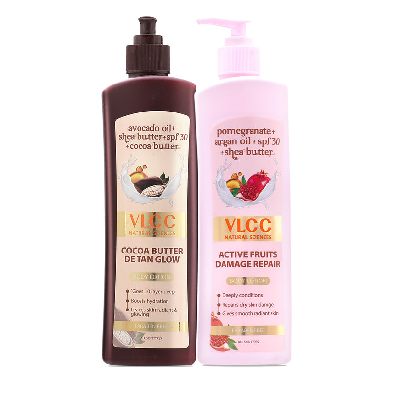 VLCC Cocoa Butter De-tan Glow and Active Fruits Body Lotion SPF 30 | PA+++ - Buy from Indicrest