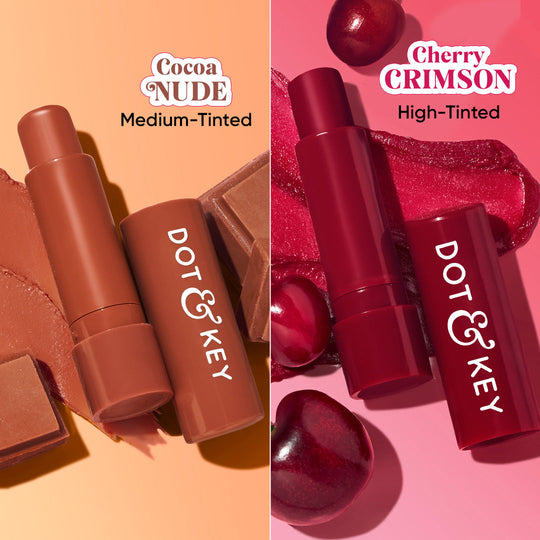 Dot & Key SPF 50+ Barrier Repair Hydrating Lip Balm - Pack of 2, (Cocoa Nude + Cherry Crimson) Buy at Indicrest