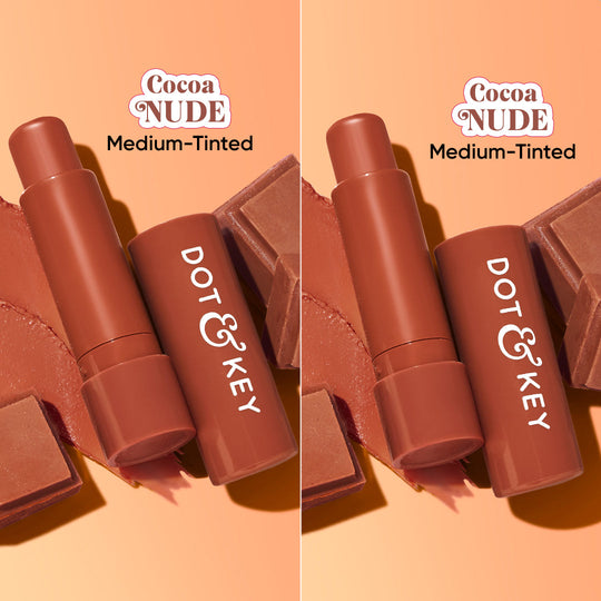 Dot & Key SPF 50+ Barrier Repair Hydrating Lip Balm - Pack of 2, (Cocoa Nude) Buy at Indicrest