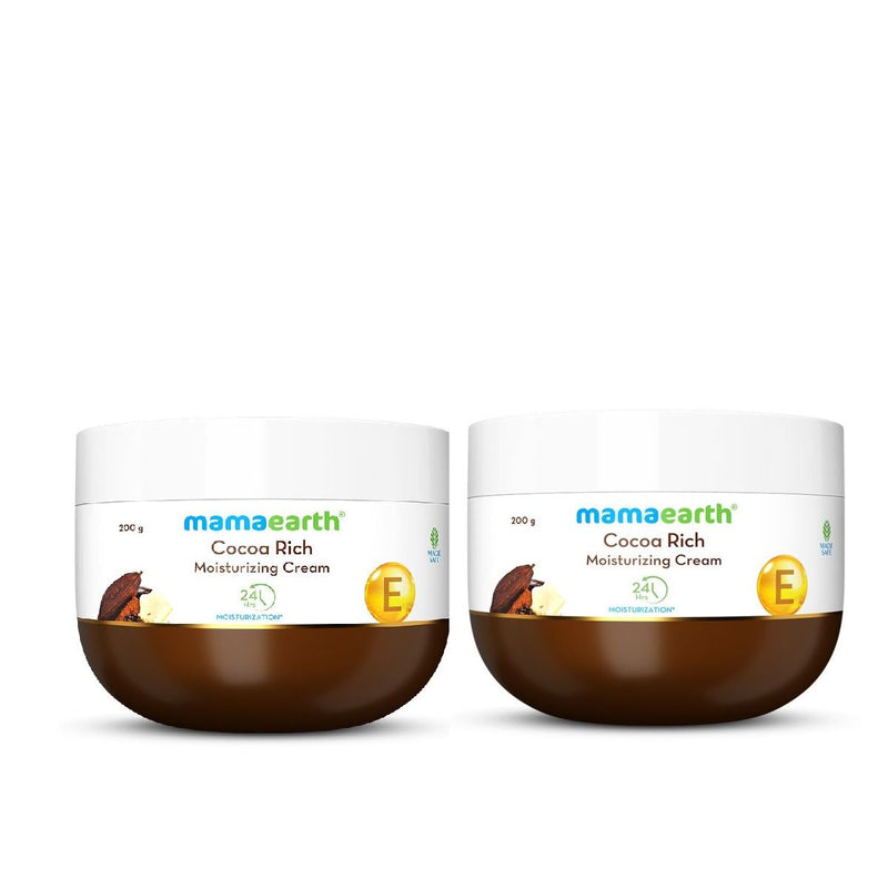 Mamaearth Cocoa Rich Moisturizer with Cocoa Butter & Vitamin E for Deep Nourishment, Pack of 2 X 200g - Buy from Indicrest