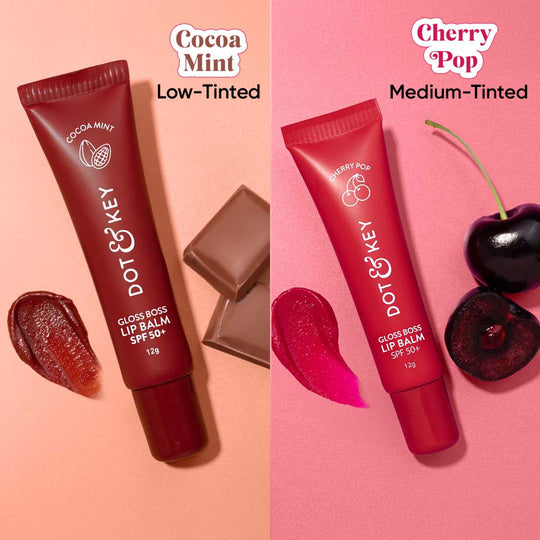 Dot & Key SPF 50+ Vitamin C + E Brightening Lip Balm - Pack of 2, (Cherry Pop + Cocoa Nude) Buy at Indicrest