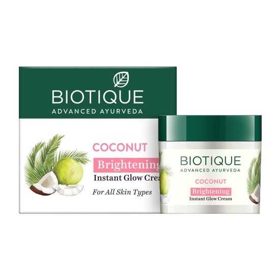 Biotique Coconut Brightening Instant Glow Cream, 50g - Image 2 - Buy from Indicrest