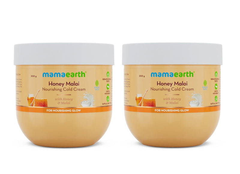 Mamaearth Honey Malai Cold Cream with Honey & Malai For Nourishing Glow, Pack of 2 X 200g - Buy from Indicrest
