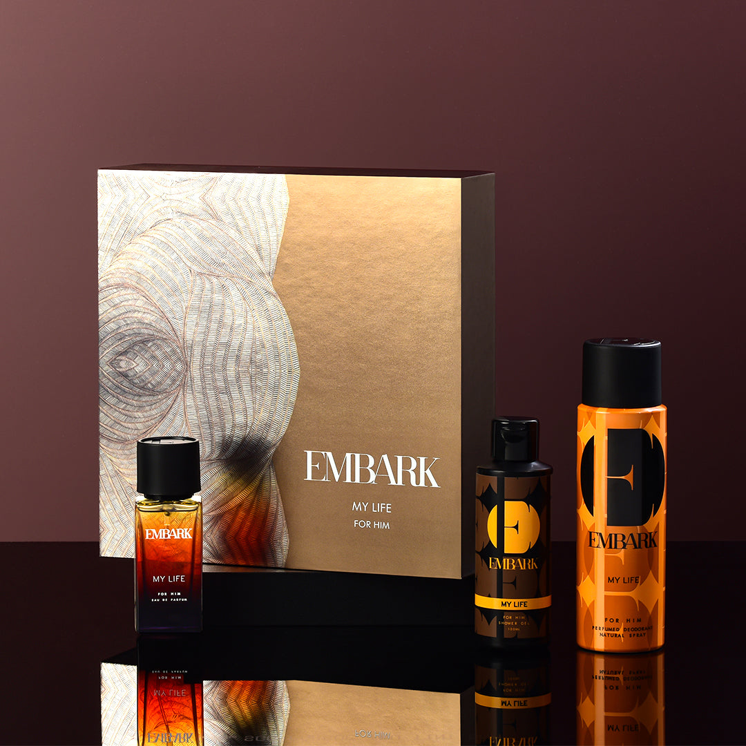 Embark Perfumes 3-Piece Giftset - My Life For Him GIFT SET FOR MEN, Combo