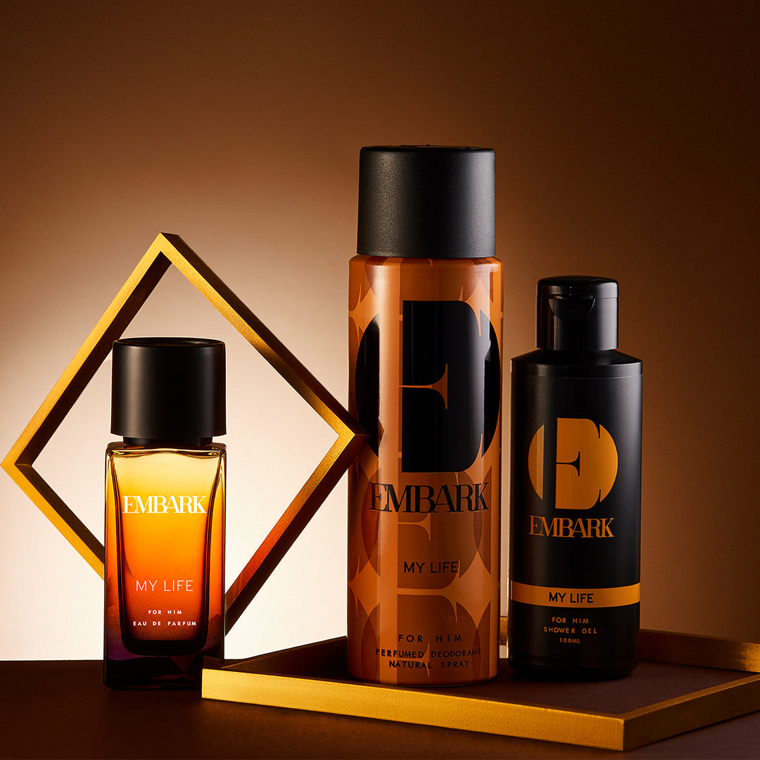 Embark Perfumes 3-Piece Giftset - My Life For Him GIFT SET FOR MEN, Combo