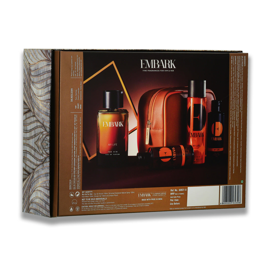 Embark Perfumes 5-Piece Giftset - My Life For Him GIFT SET FOR MEN, Combo