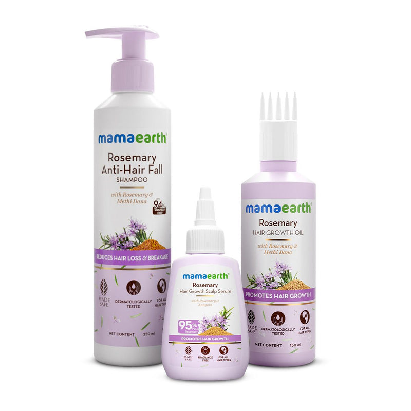 Mamaearth Rosemary Hair Strengthening Combo, 250ml + 150ml + 50ml - Buy from Indicrest