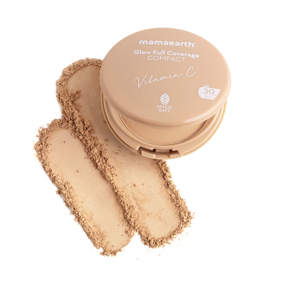Mamaearth Glow Getters Combo | Glow Serum Foundation, Warm Glow, 30ml & Glow Full Coverage Compact, Almond Glow 9g - Image 3 - Buy from Indicrest