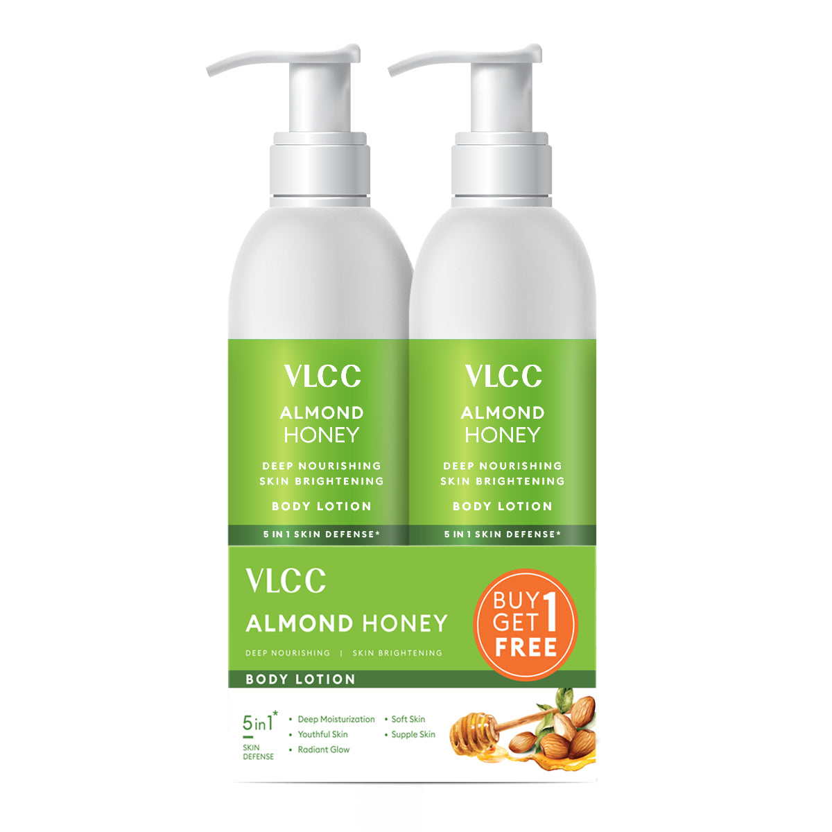 VLCC Almond Honey Deep Nourishing and Skin Brightening Body Lotion - 700 ml - Buy One Get One - Buy from Indicrest