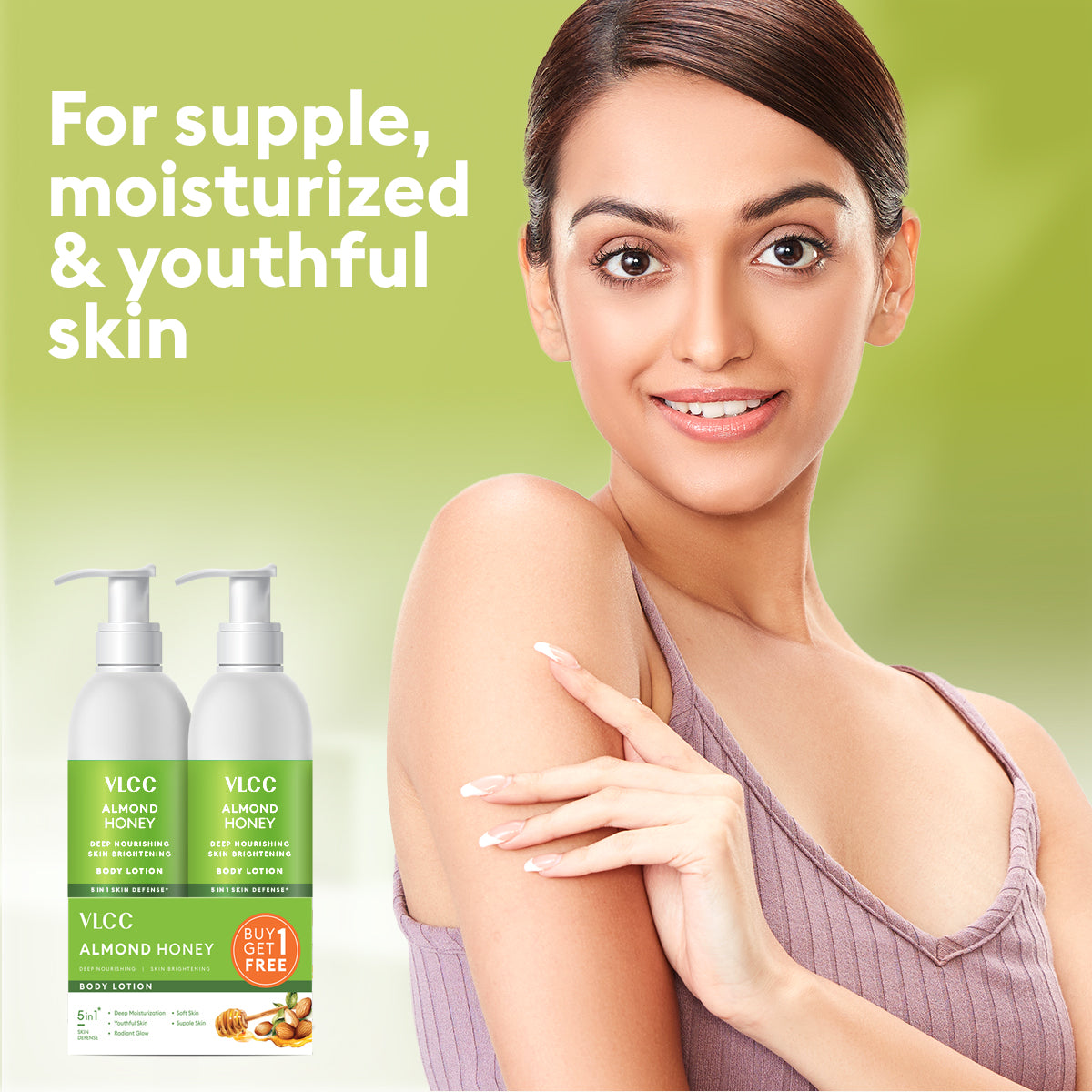 VLCC Almond Honey Deep Nourishing and Skin Brightening Body Lotion - 700 ml - Buy One Get One - Image 2 - Buy from Indicrest