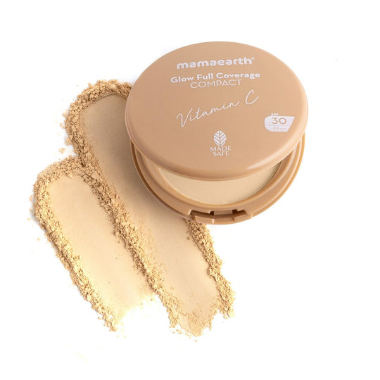 Mamaearth Glow Full Coverage Compact With SPF 30, 9g | Crme Glow - Buy from Indicrest
