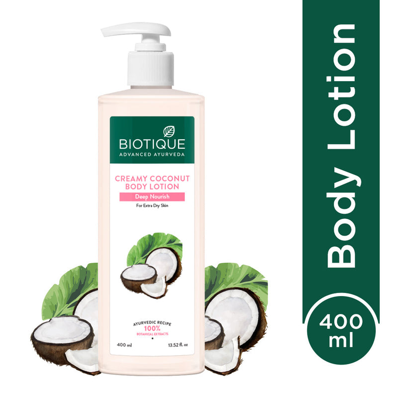 Biotique Creamy Coconut Deep Nourish Body Lotion, 400ml - Buy from Indicrest