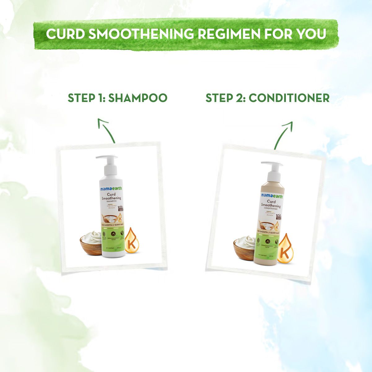 Mamaearth Curd Smoothening Conditioner with Curd & Keratin for Smooth & Shiny Hair 250 ml - Image 2 - Buy from Indicrest