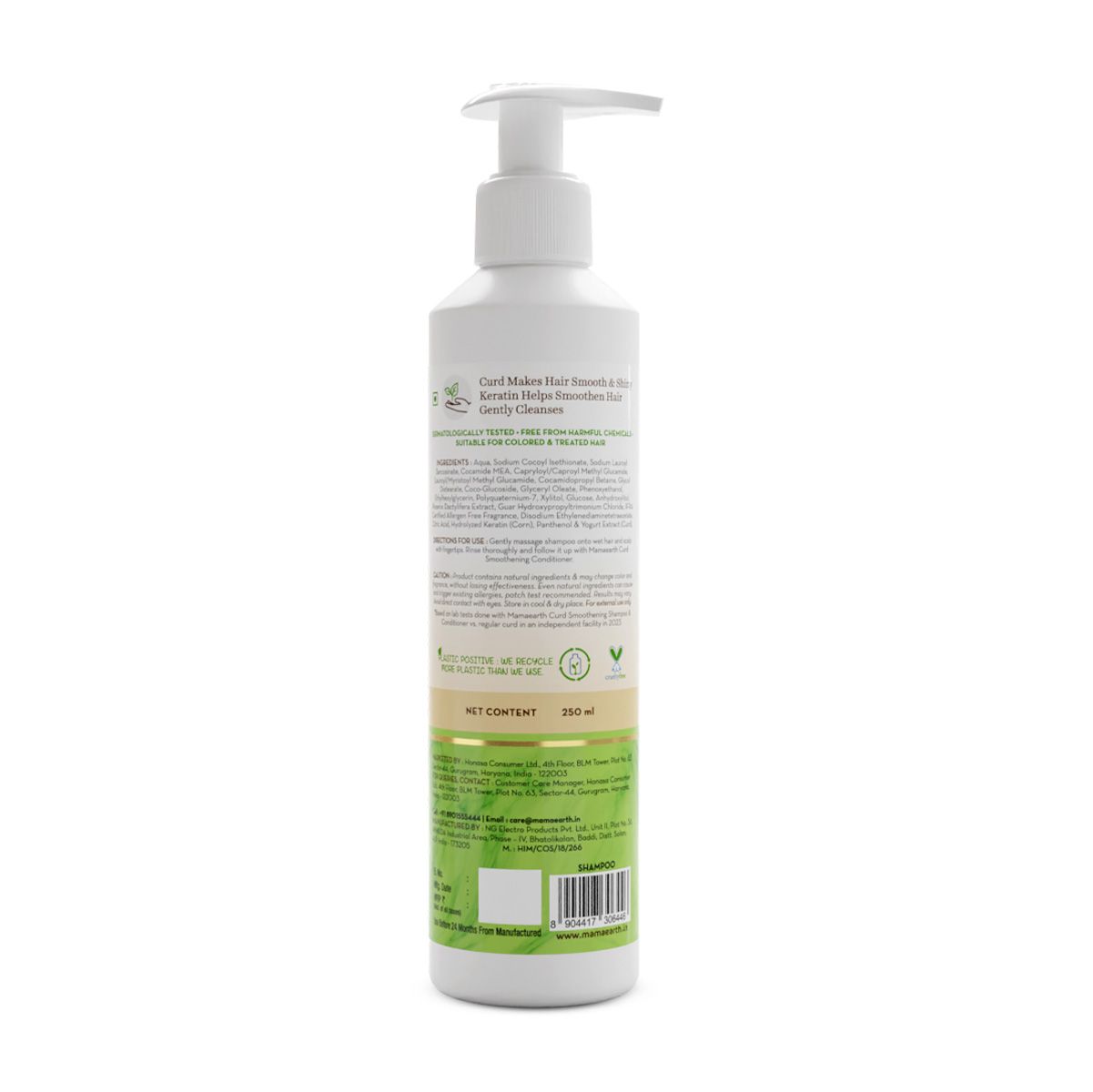 Mamaearth Curd Smoothening Shampoo with Curd & Keratin for Smooth & Shiny Hair, 250 ml - Image 8 - Buy from Indicrest