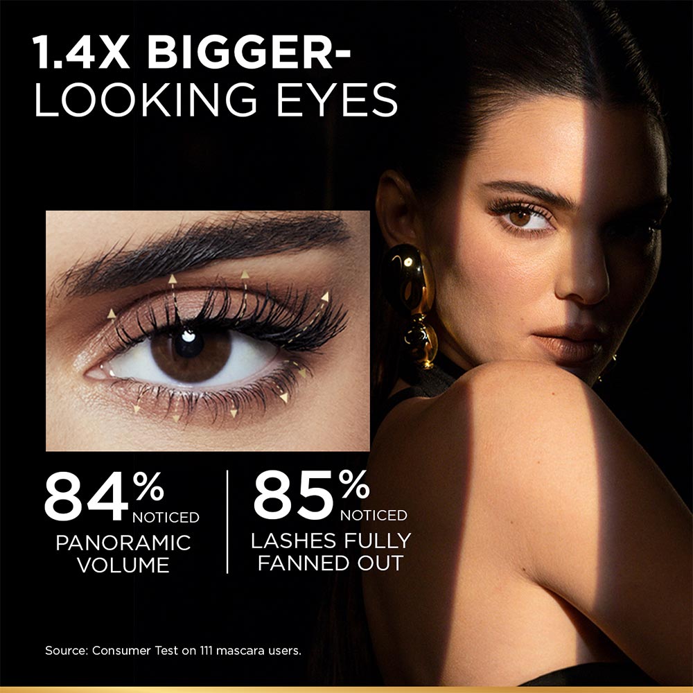 L'Oreal Paris Voluminous Panorama Waterproof Mascara Volumizing, Clump Free, Smudge free, 9.4ml Buy at Indicrest Image 3