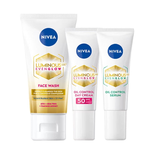 Nivea Luminous Serum + Face Wash + Day Cream Even Glow Travel Size Skincare Regime Kit Combo, 3 pieces Buy at Indicrest